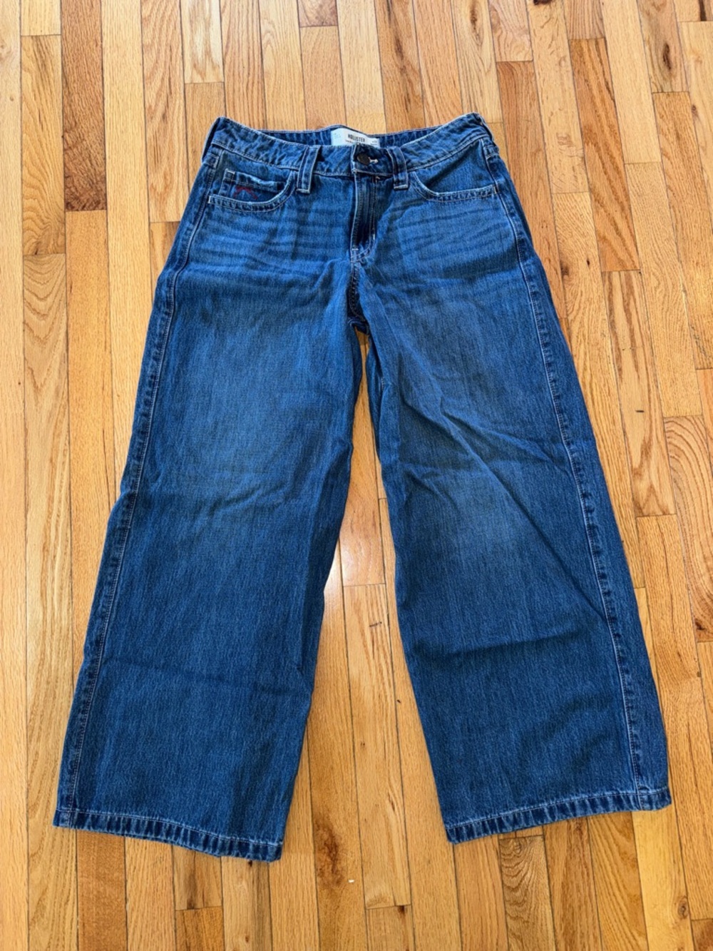 Hollister Dark Blue Low-Rise Baggy Denim Jeans